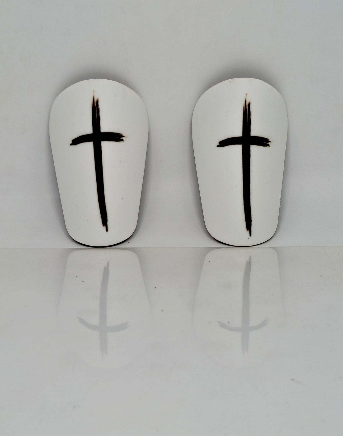 White Cross Mini Shinpads