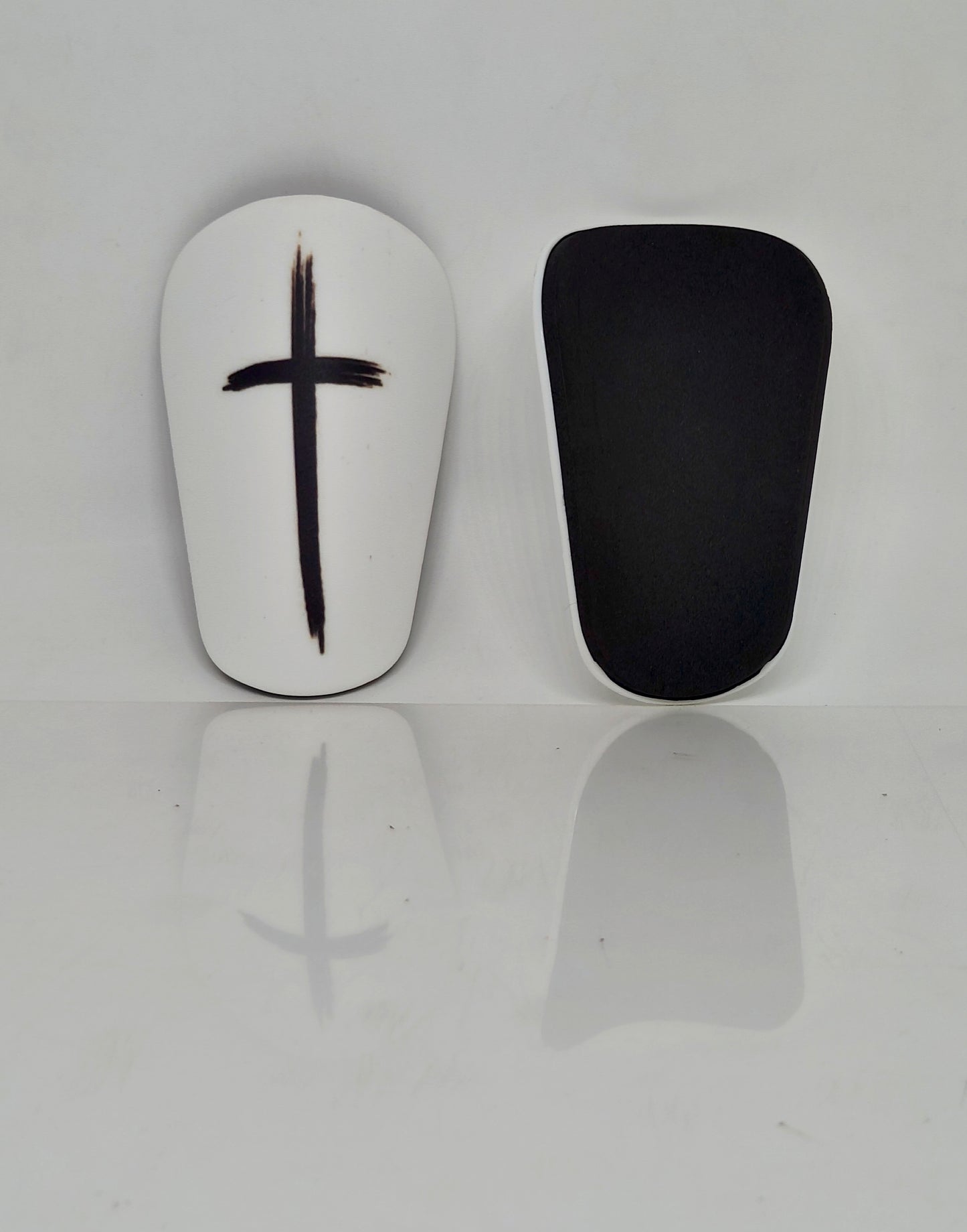 White Cross Mini Shinpads