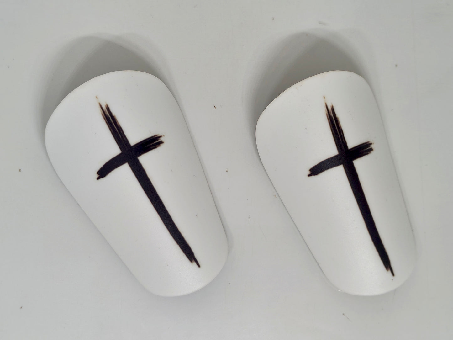 White Cross Mini Shinpads