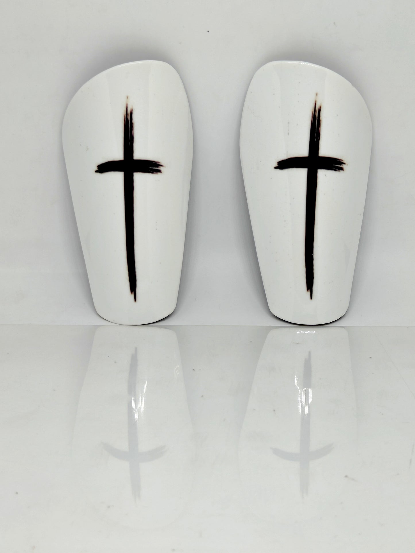 White Cross Mini Shinpads