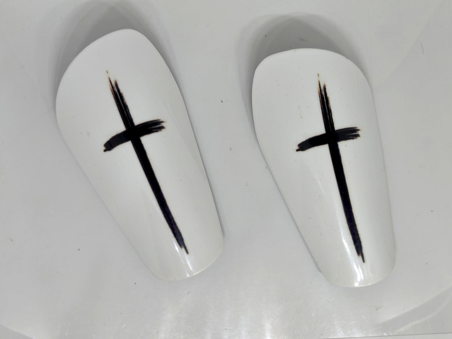 White Cross Mini Shinpads