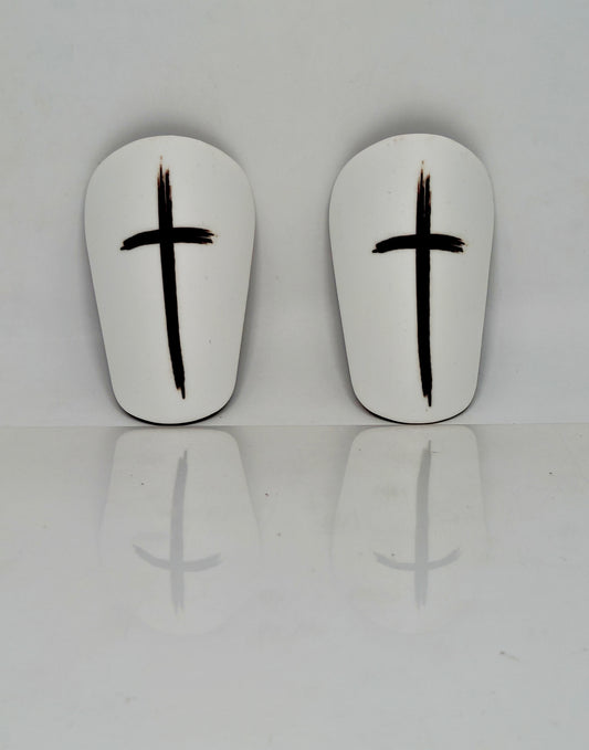 White Cross Mini Shinpads